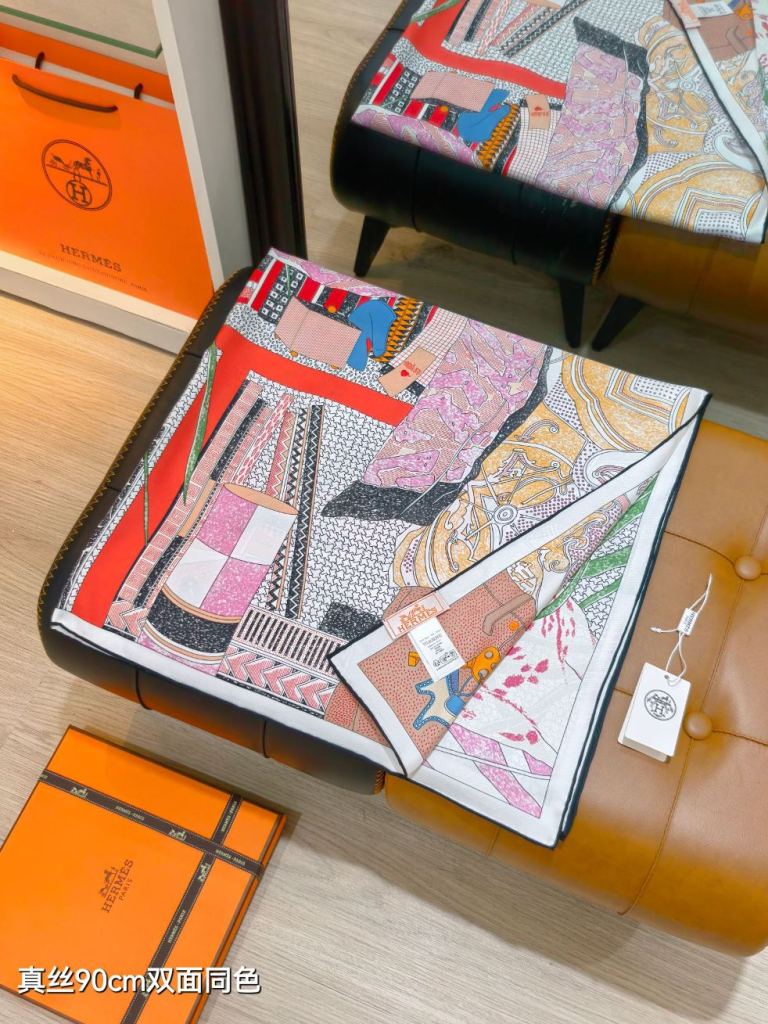 Hermes Double-Sided Silk Scarf-119
