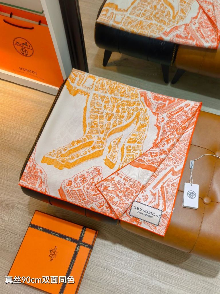 Hermes Double-Sided Silk Scarf-111