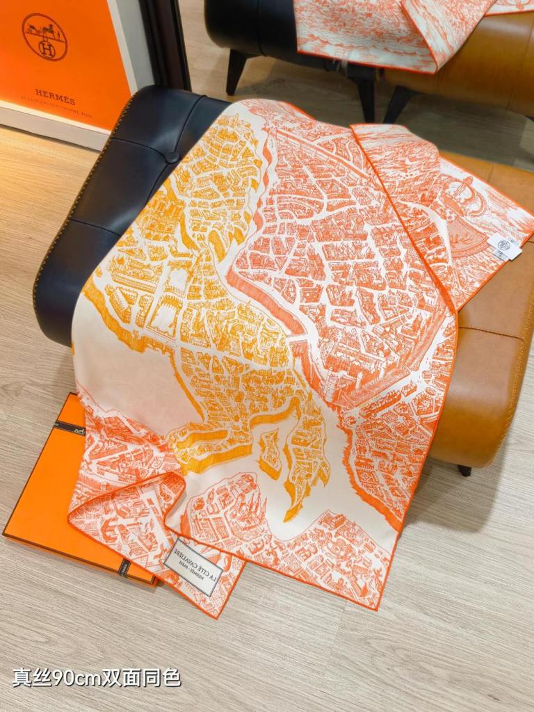 Hermes Double-Sided Silk Scarf-110