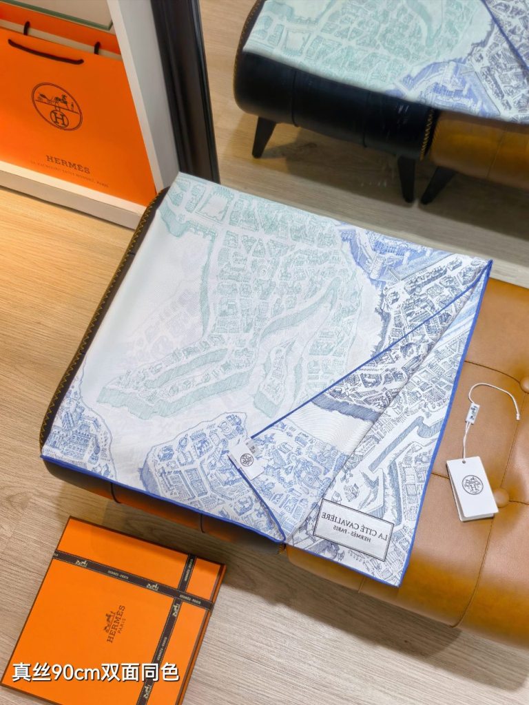 Hermes Double-Sided Silk Scarf-107