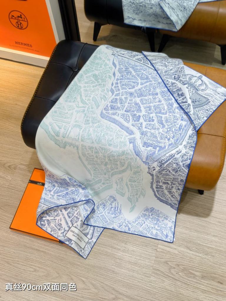 Hermes Double-Sided Silk Scarf-106