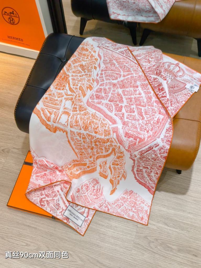 Hermes Double-Sided Silk Scarf-103