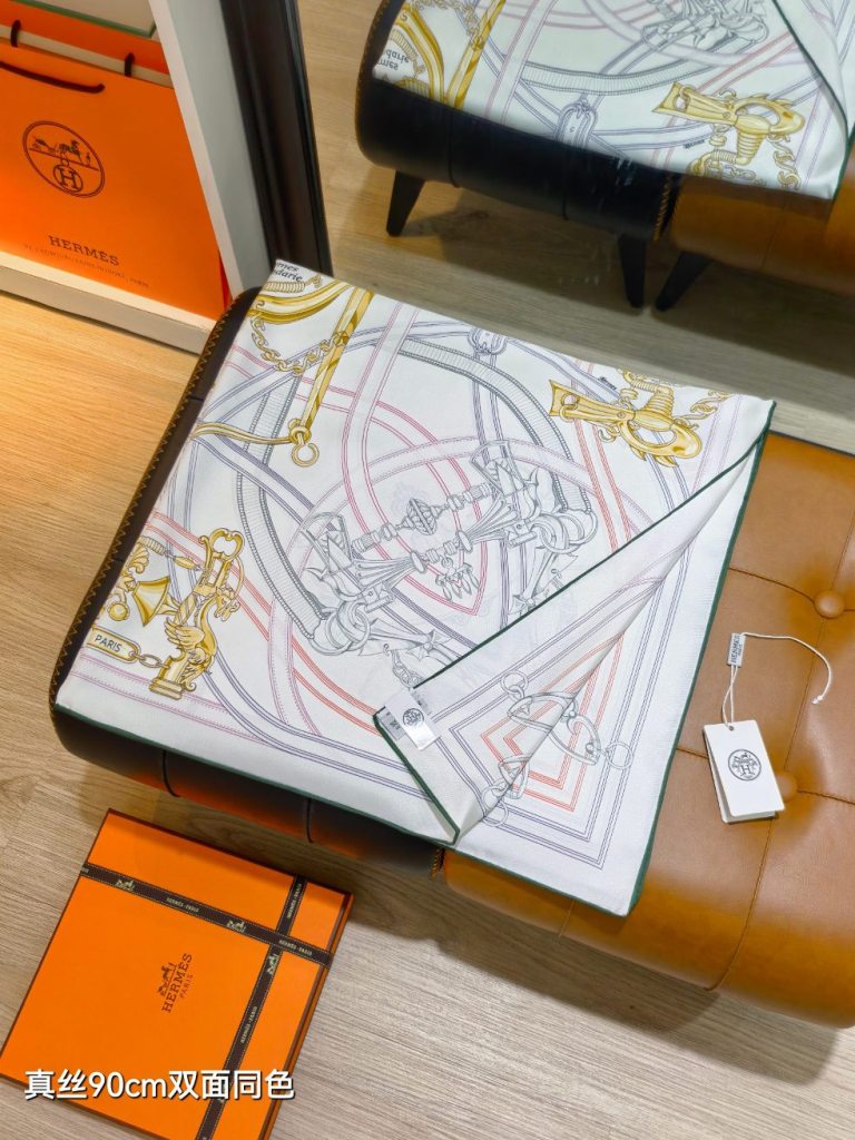 Hermes Double-Sided Silk Scarf-097
