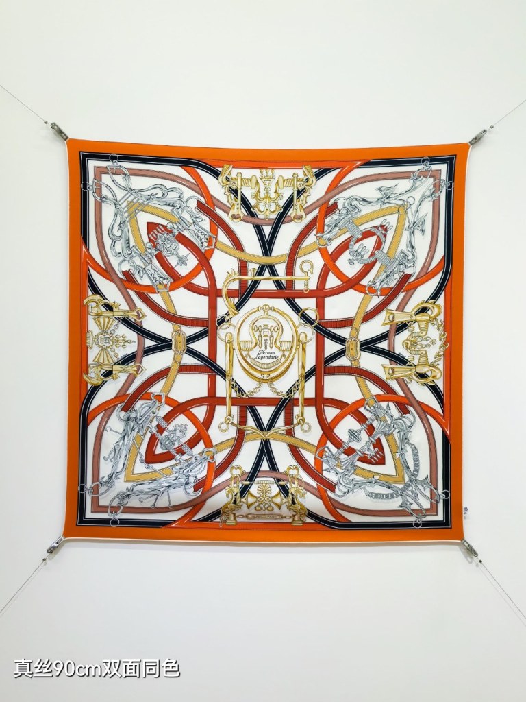 Hermes Double-Sided Silk Scarf-094