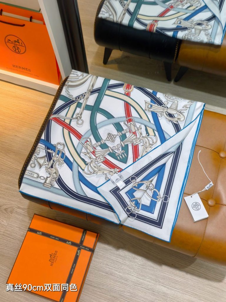 Hermes Double-Sided Silk Scarf-093