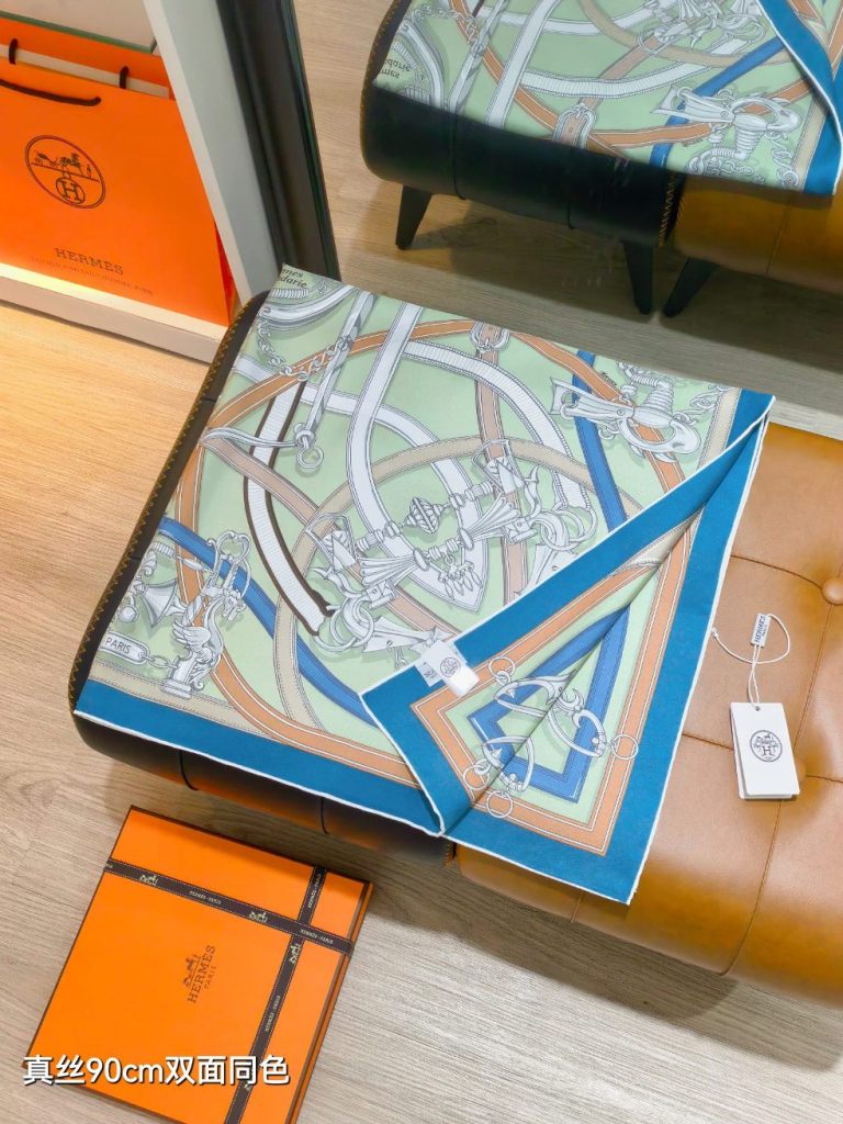 Hermes Double-Sided Silk Scarf-091