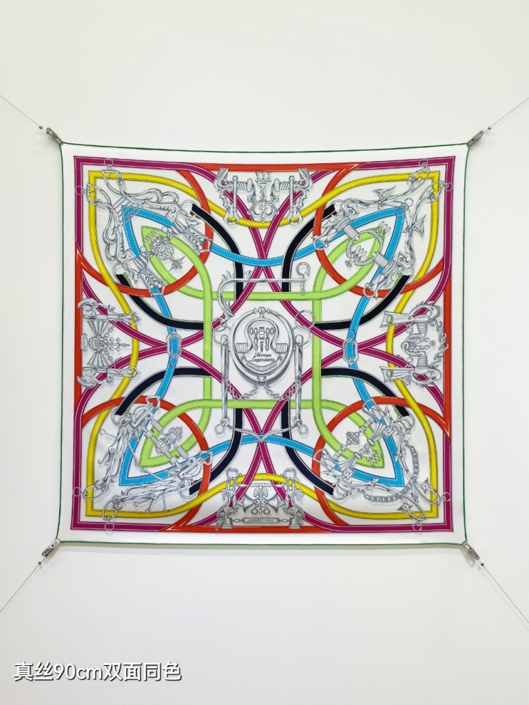 Hermes Double-Sided Silk Scarf-087