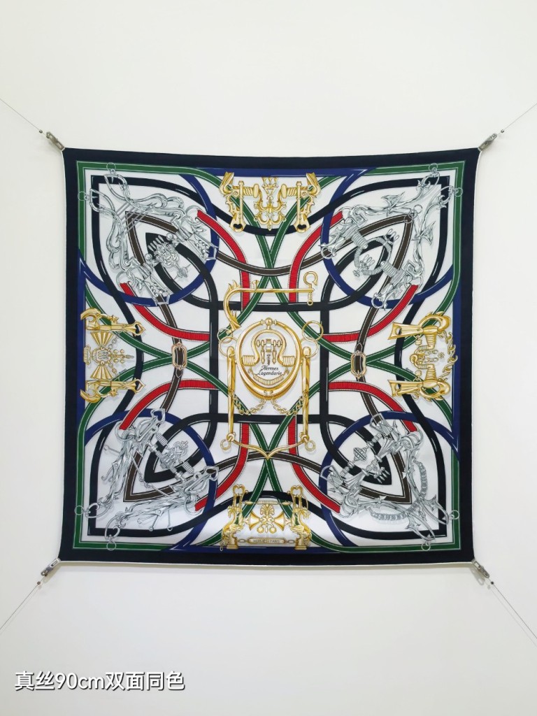 Hermes Double-Sided Silk Scarf-085