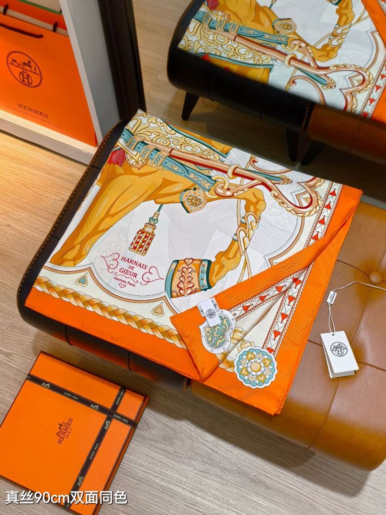 Hermes Double-Sided Silk Scarf-082