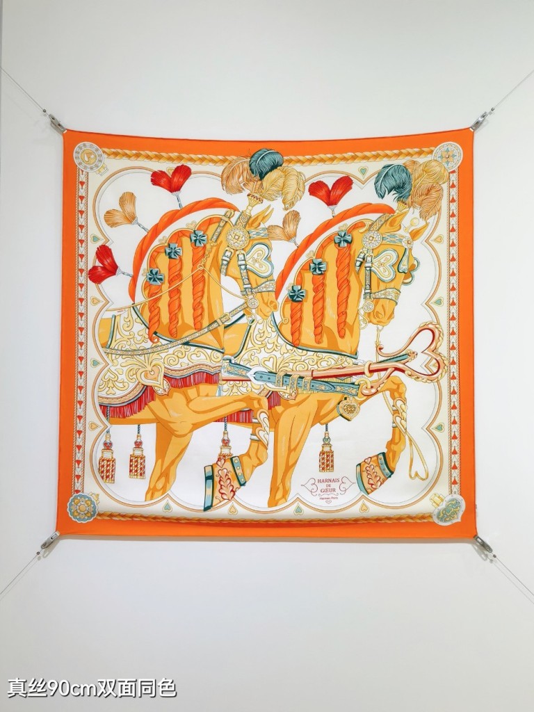 Hermes Double-Sided Silk Scarf-081