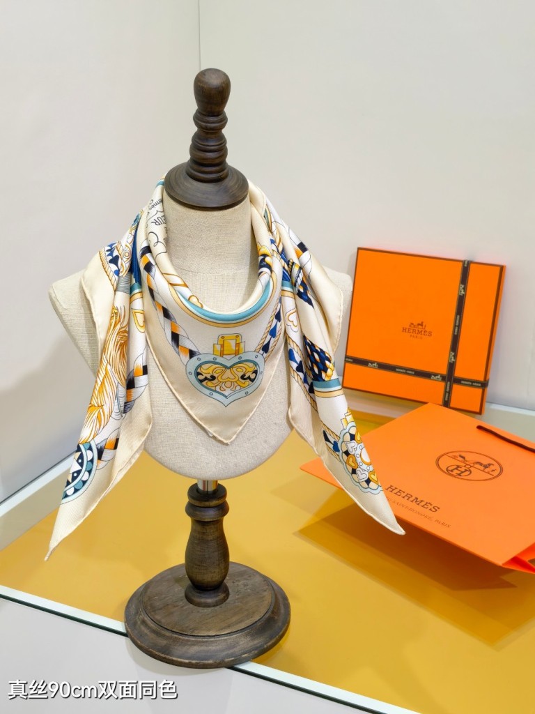Hermes Double-Sided Silk Scarf-080