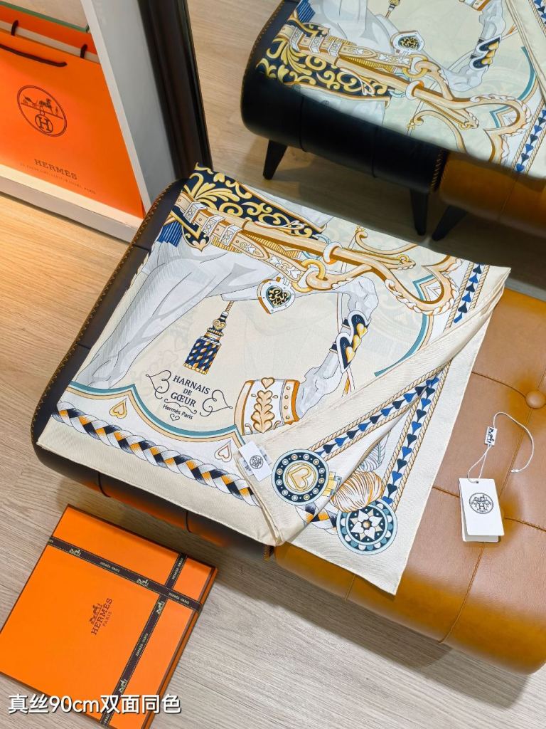 Hermes Double-Sided Silk Scarf-079