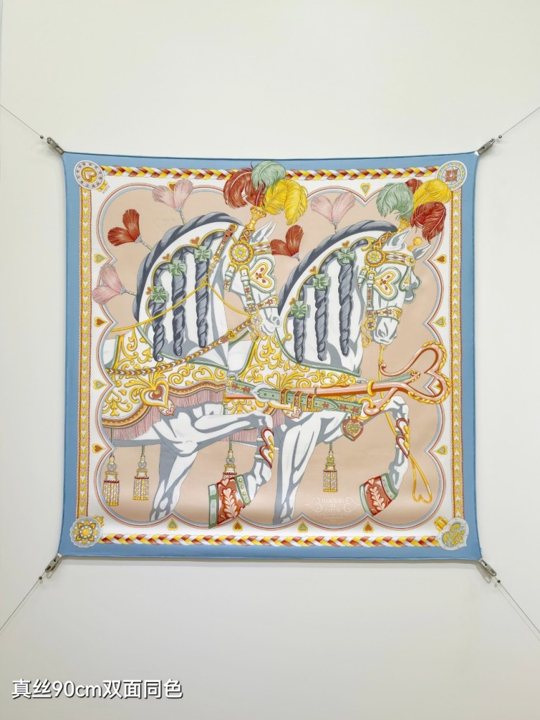 Hermes Double-Sided Silk Scarf-075