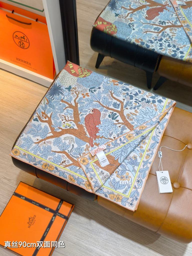 Hermes Double-Sided Silk Scarf-071