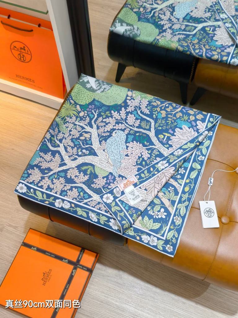 Hermes Double-Sided Silk Scarf-069