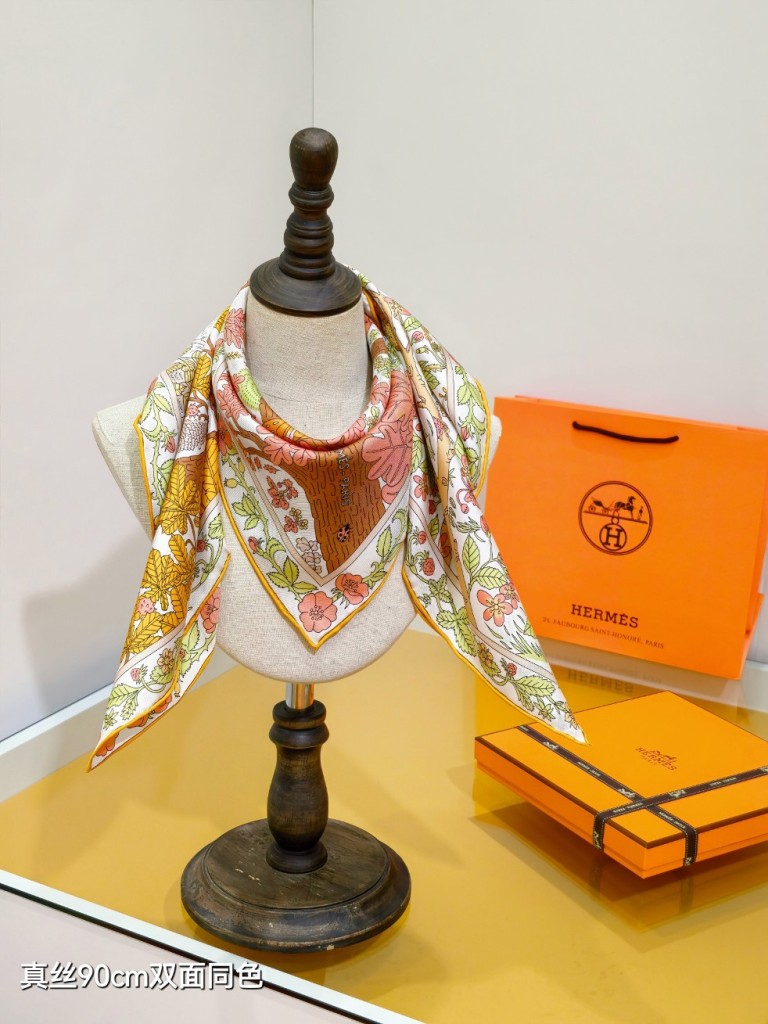 Hermes Double-Sided Silk Scarf-067