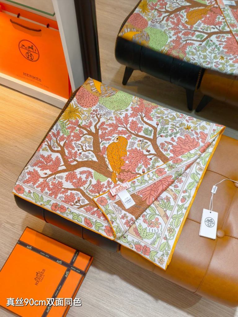 Hermes Double-Sided Silk Scarf-066
