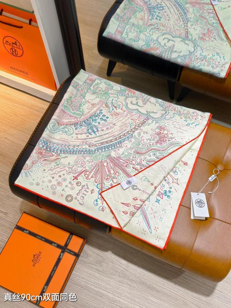 Hermes Double-Sided Silk Scarf-062