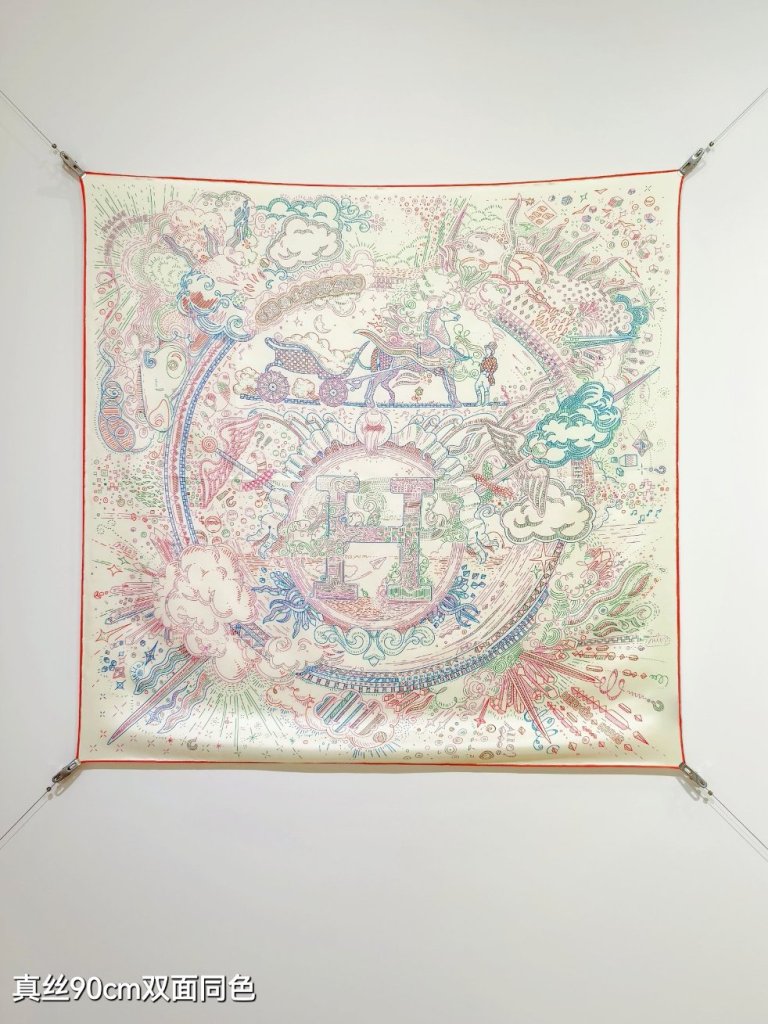 Hermes Double-Sided Silk Scarf-061