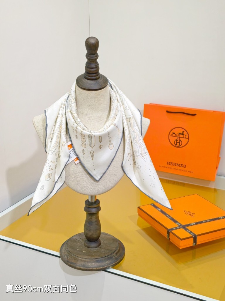 Hermes Double-Sided Silk Scarf-057