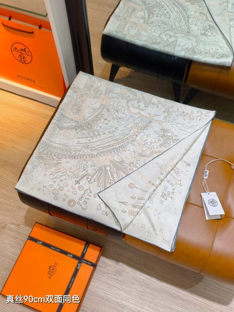 Hermes Double-Sided Silk Scarf-056