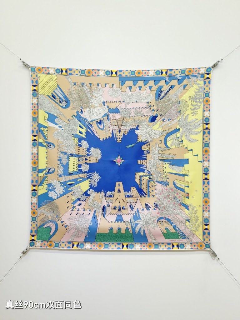 Hermes Double-Sided Silk Scarf-038