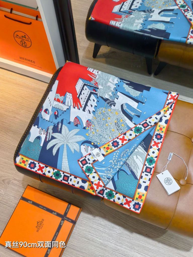 Hermes Double-Sided Silk Scarf-030
