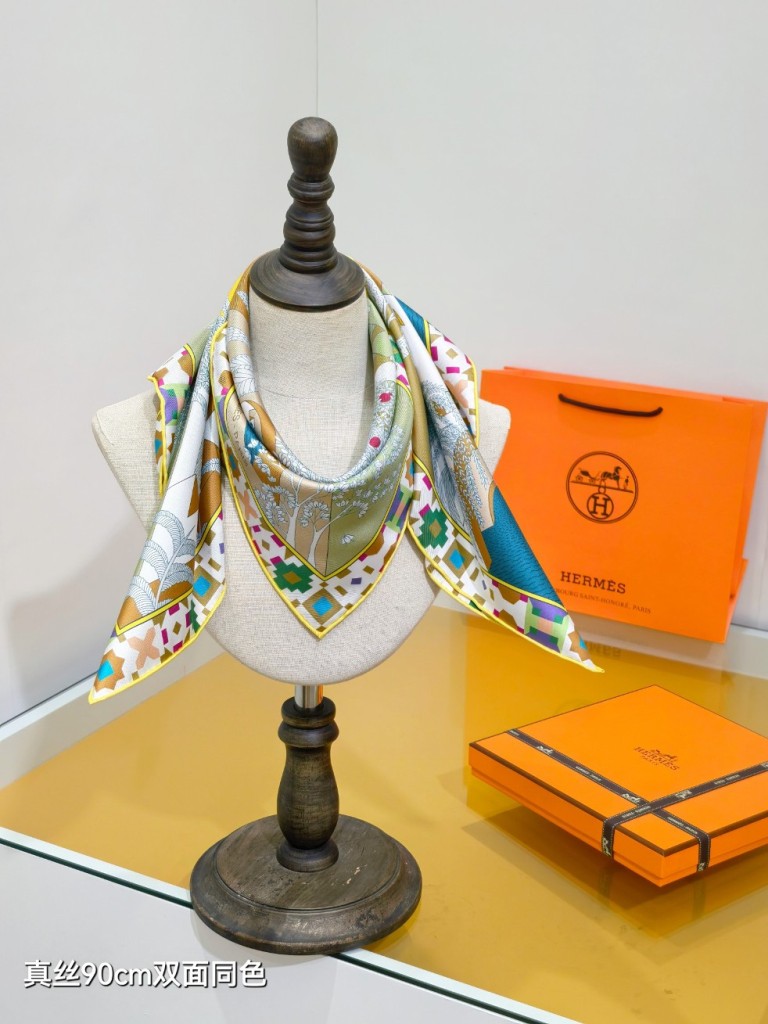 Hermes Double-Sided Silk Scarf-028