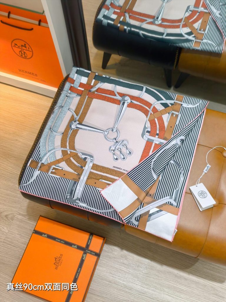 Hermes Double-Sided Silk Scarf-022
