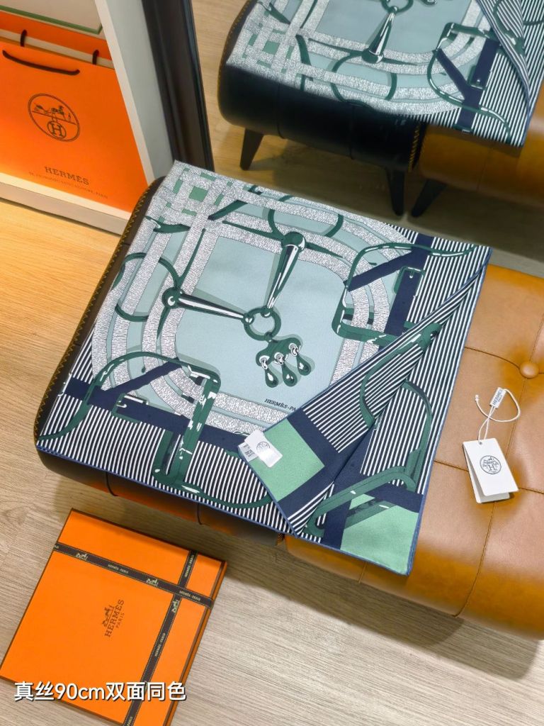 Hermes Double-Sided Silk Scarf-020