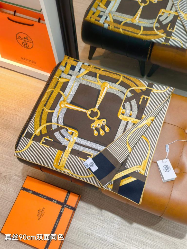Hermes Double-Sided Silk Scarf-018