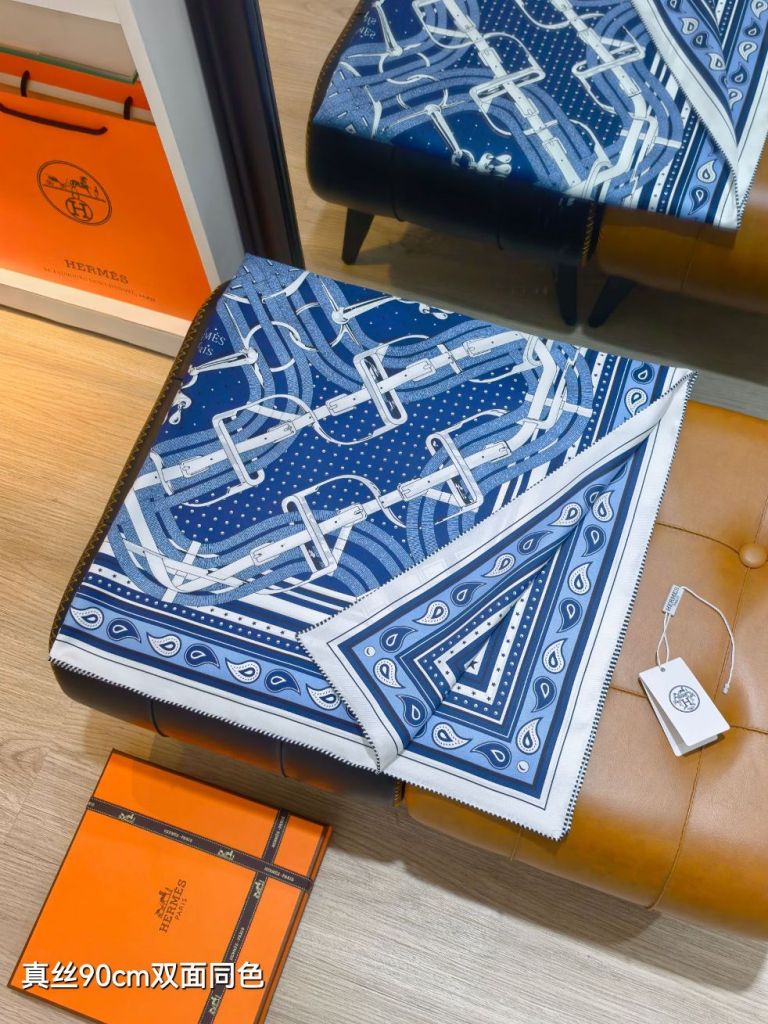 Hermes Double-Sided Silk Scarf-011