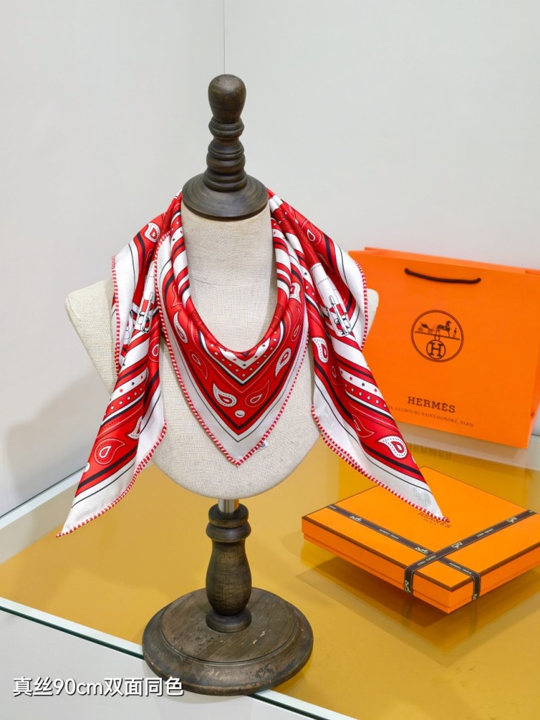 Hermes Double-Sided Silk Scarf-007