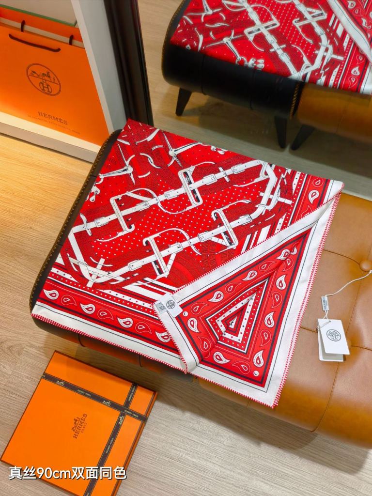 Hermes Double-Sided Silk Scarf-005
