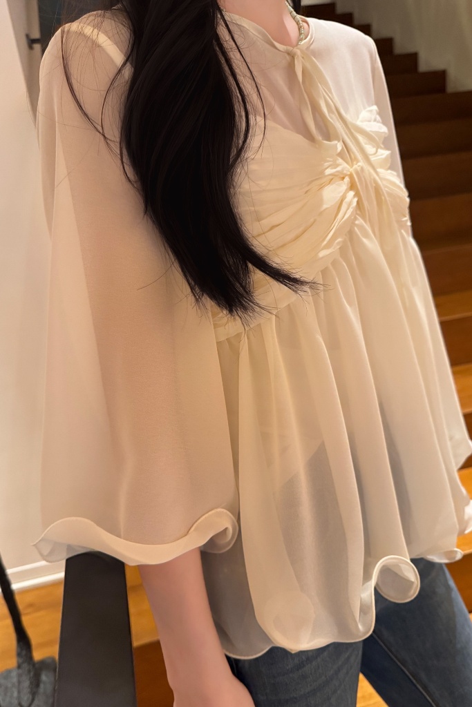 Chloé Top in Silk & Polyester-B