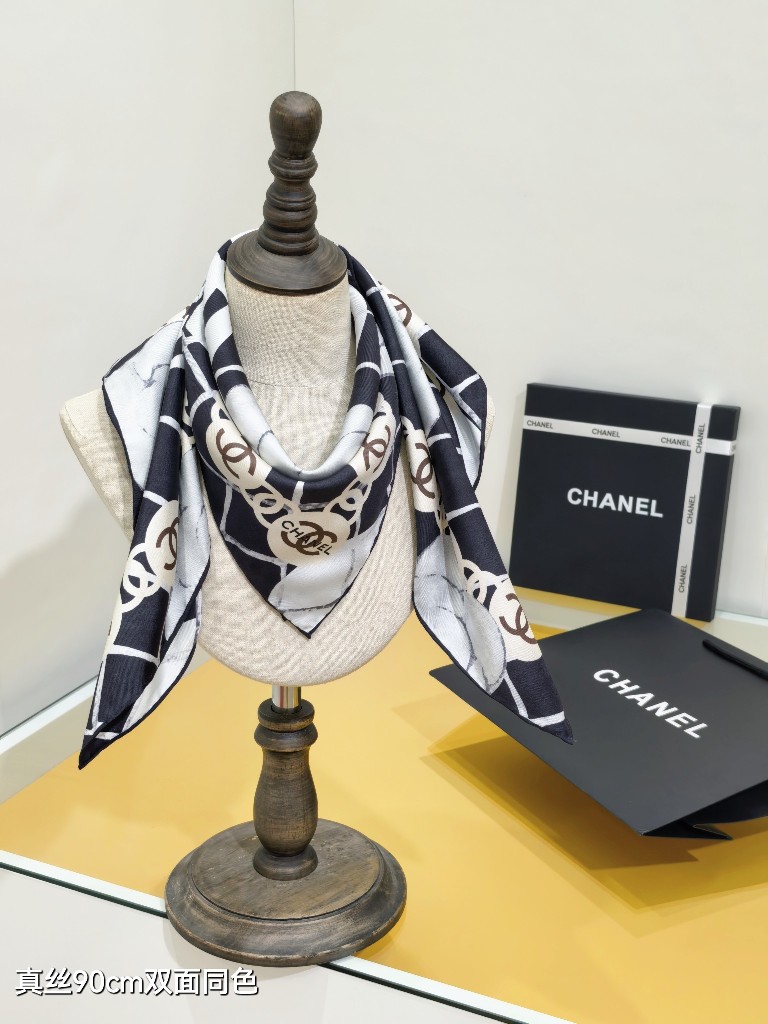 Chanel Double-Sided Silk Scarf-226