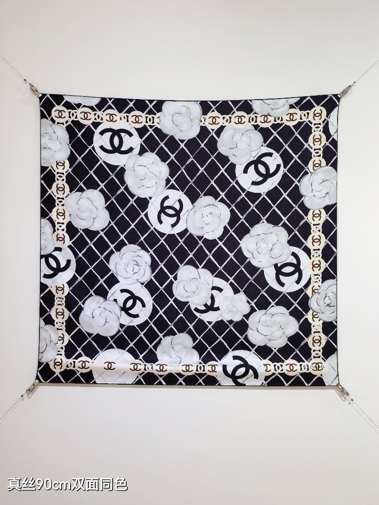 Chanel Double-Sided Silk Scarf-224