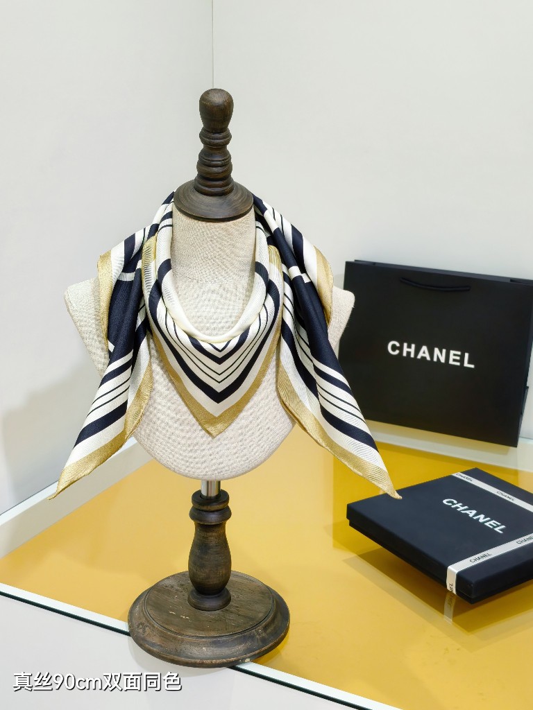 Chanel Double-Sided Silk Scarf-223