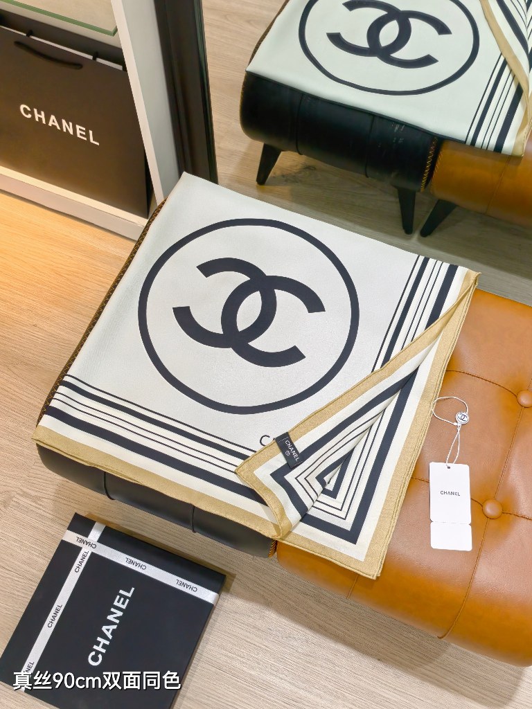 Chanel Double-Sided Silk Scarf-222