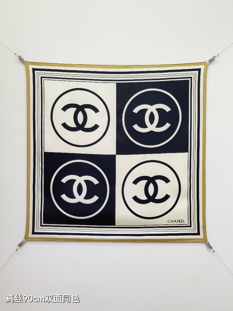 Chanel Double-Sided Silk Scarf-221
