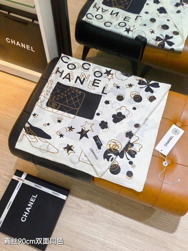 Chanel Double-Sided Silk Scarf-219