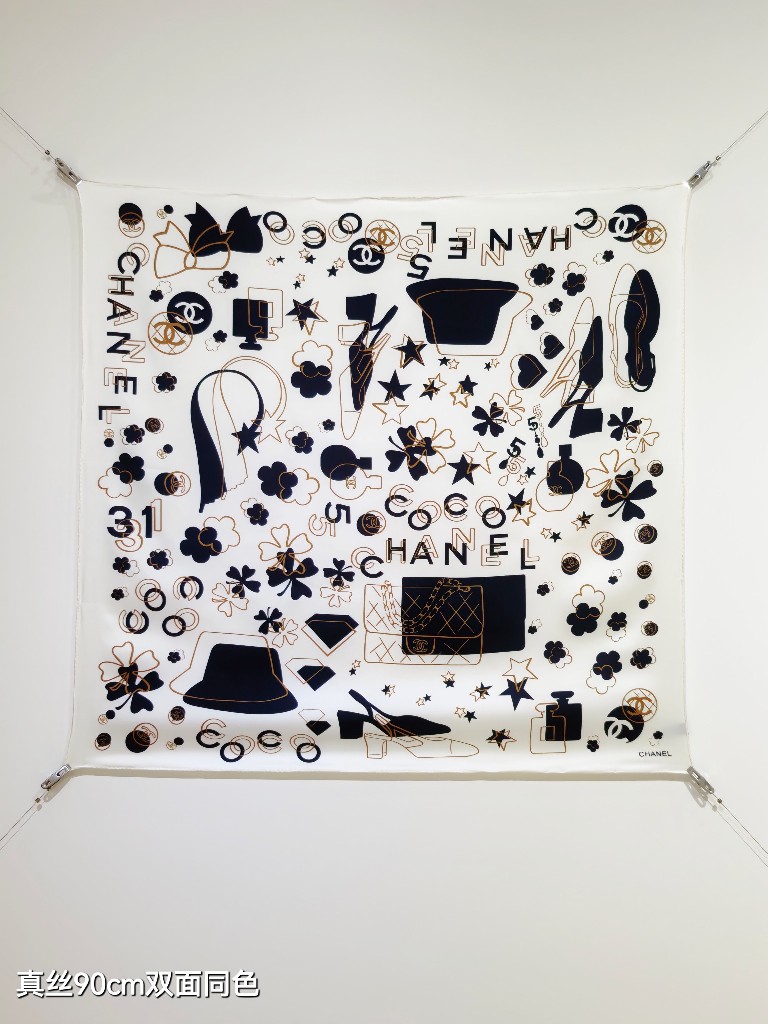 Chanel Double-Sided Silk Scarf-218