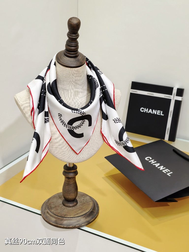 Chanel Double-Sided Silk Scarf-217