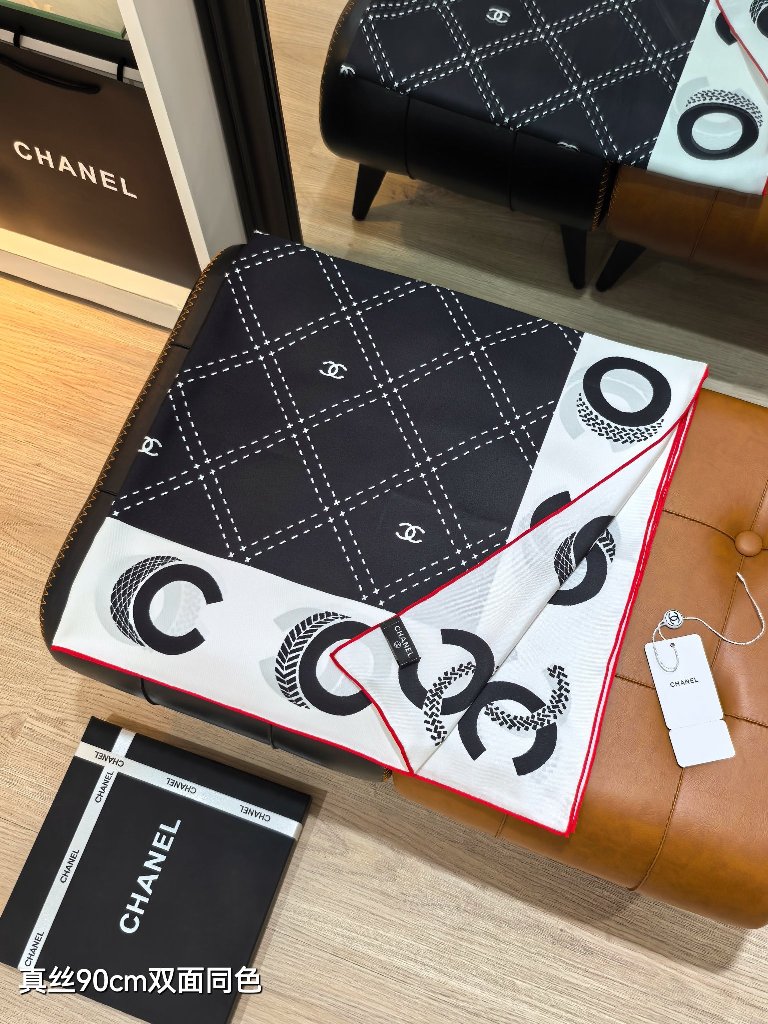 Chanel Double-Sided Silk Scarf-216