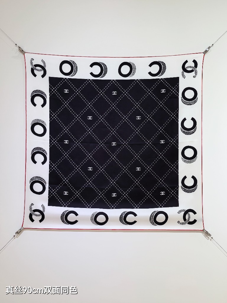 Chanel Double-Sided Silk Scarf-215