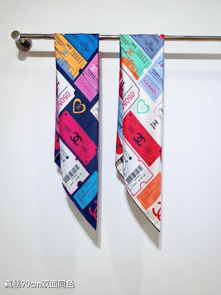 Chanel Double-Sided Silk Scarf-214