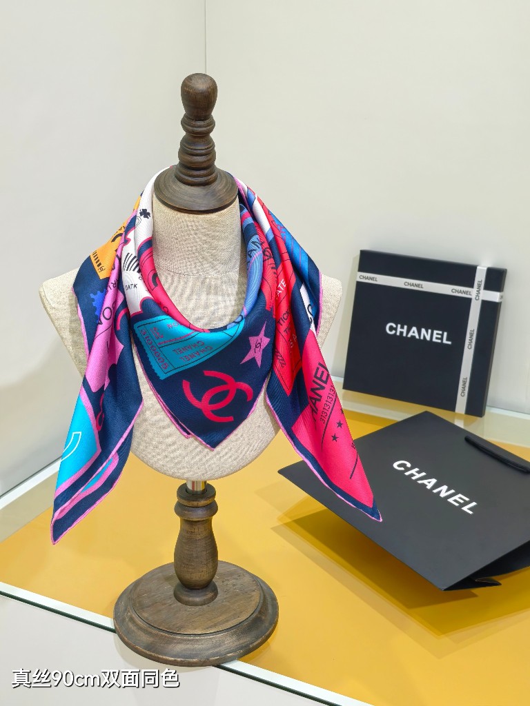 Chanel Double-Sided Silk Scarf-213