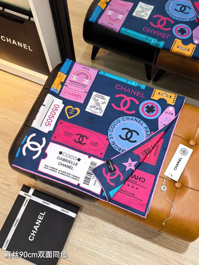 Chanel Double-Sided Silk Scarf-212
