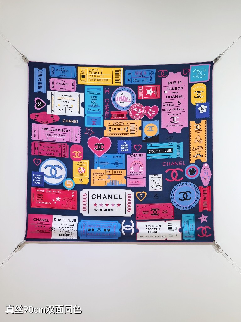 Chanel Double-Sided Silk Scarf-211