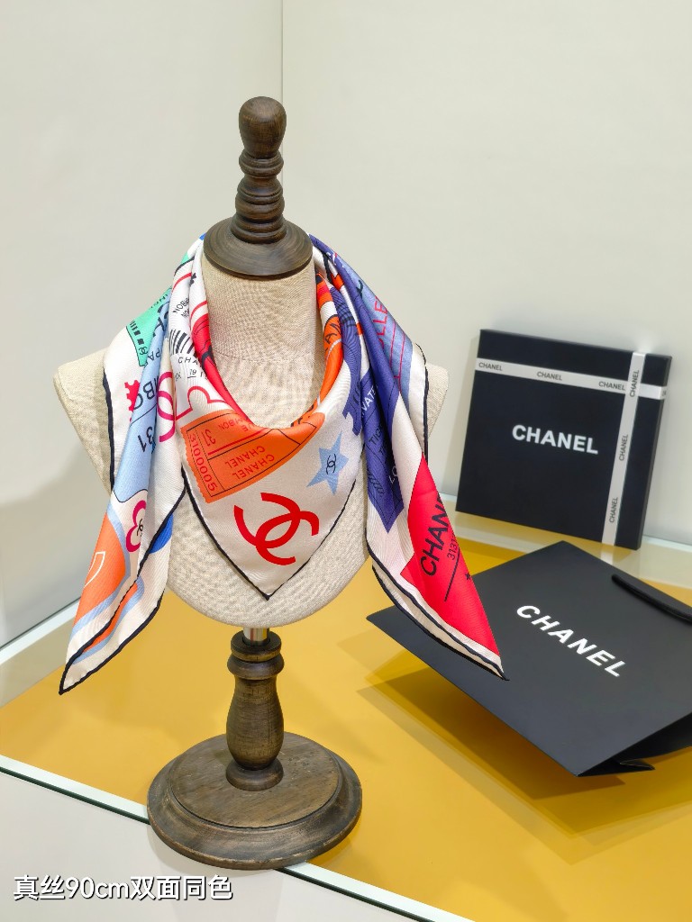 Chanel Double-Sided Silk Scarf-210